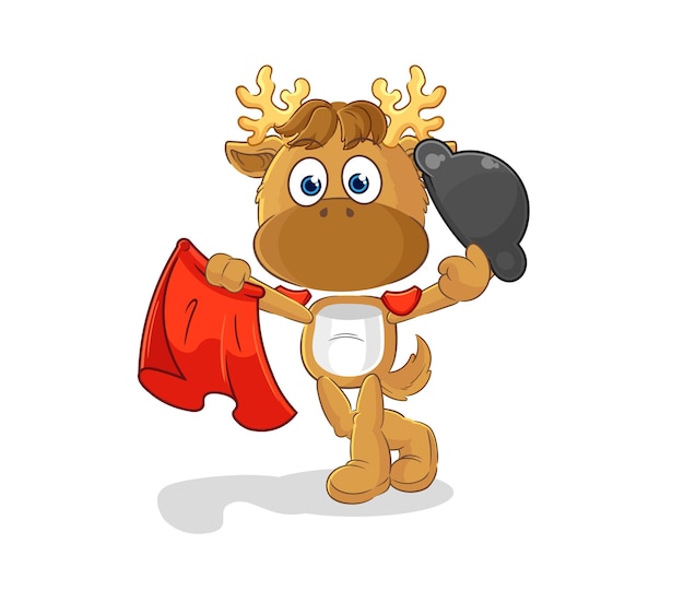 Moose matador with red cloth illustration character vector