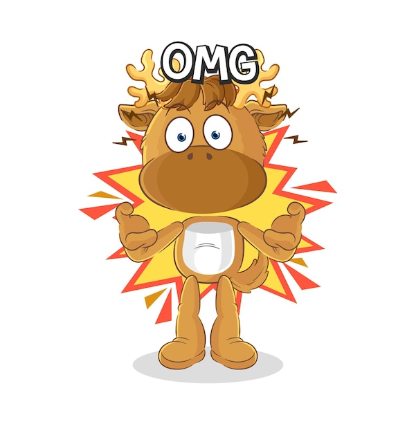 Moose Oh my God vector cartoon character