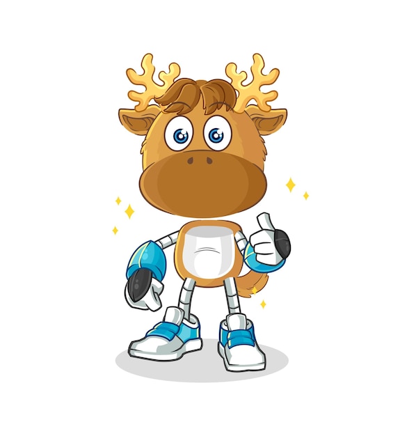 Moose robot character cartoon mascot vector