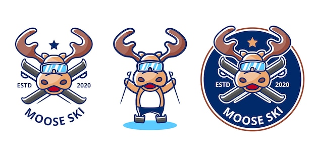 Moose ski logo at winter