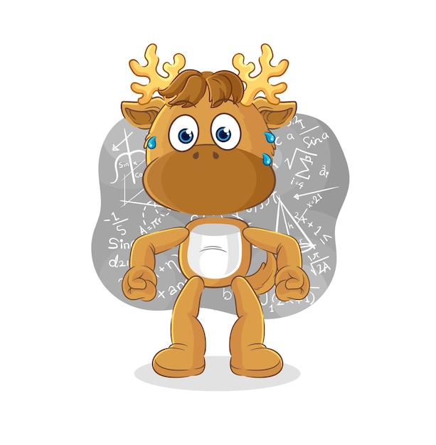 Moose thinking hard vector cartoon character