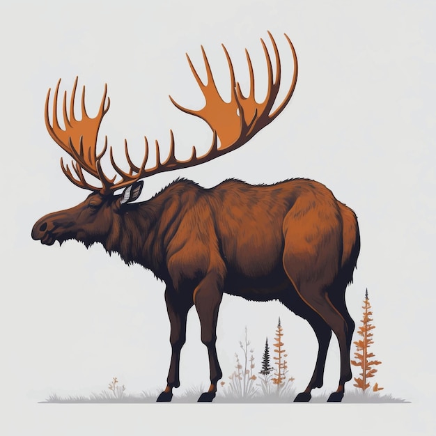 moose vector illustration white background