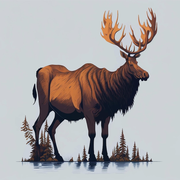 moose vector illustration white background