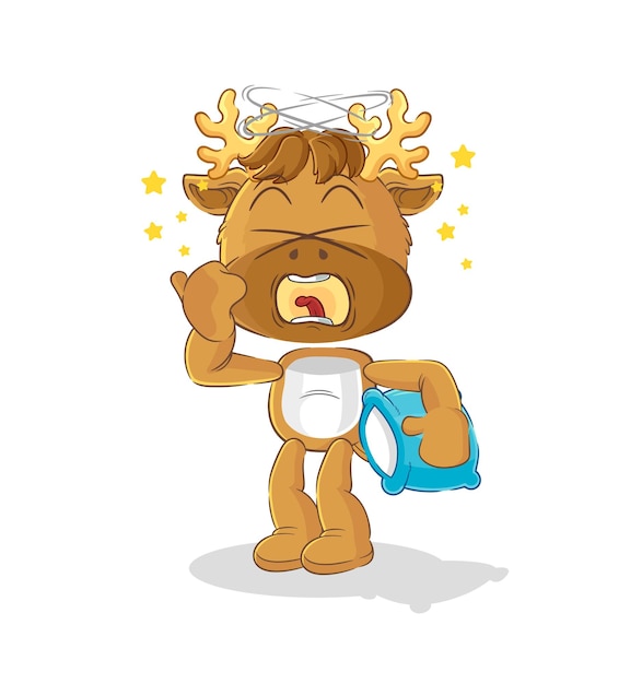 Moose yawn character cartoon mascot vector