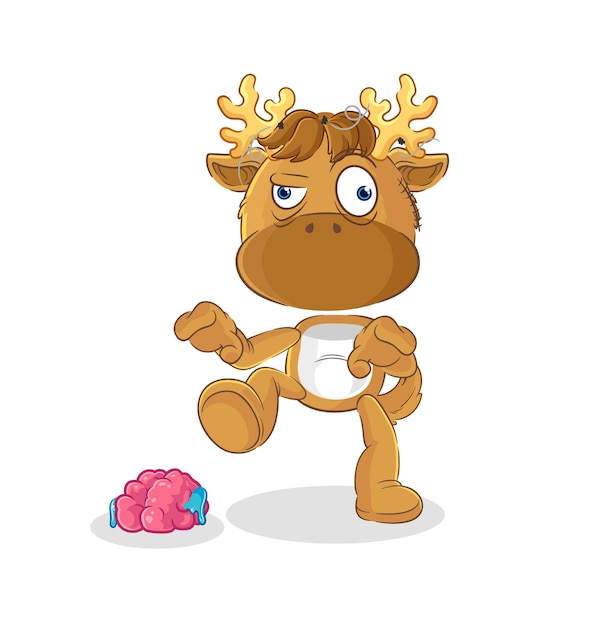 Moose zombie charactermascot vector