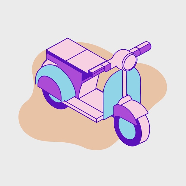 Vector moped scooter isometric vector icon illustration 8