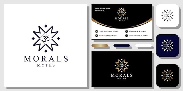 Moral Myths initials letters arabic elegant luxury with business card template