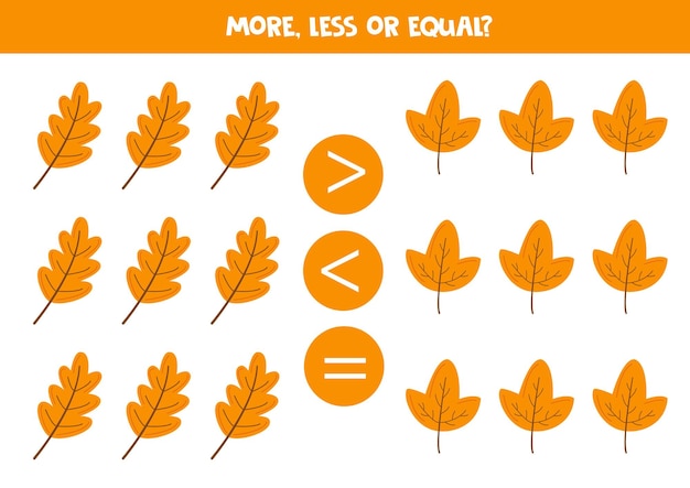 More less equal with cute autumn leaves