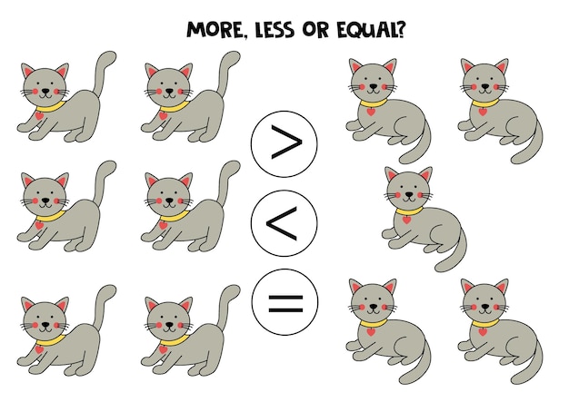 More less equal with cute gray cats