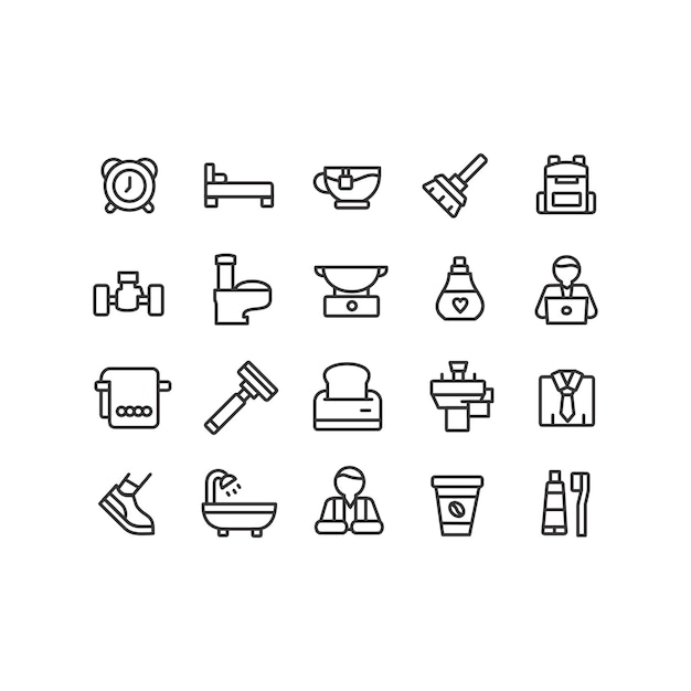 Morning Icons Collection in Lineal Style