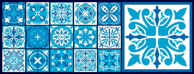 Moroccan and azulejo tile majolica damask pattern