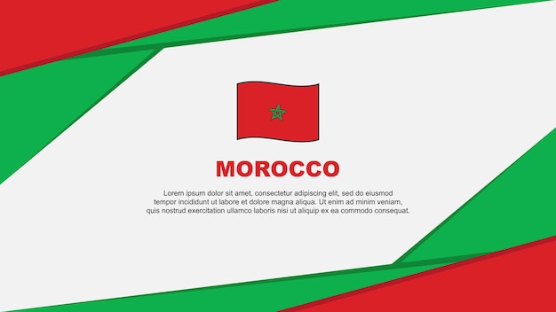 Morocco Flag Abstract Background Design Template Morocco Independence Day Banner Cartoon Vector Illustration Morocco Design