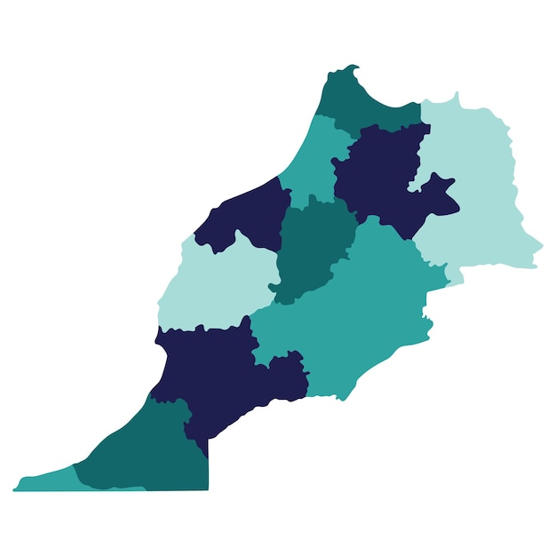 Vector morocco map map of morocco in administrative provinces in multicolor