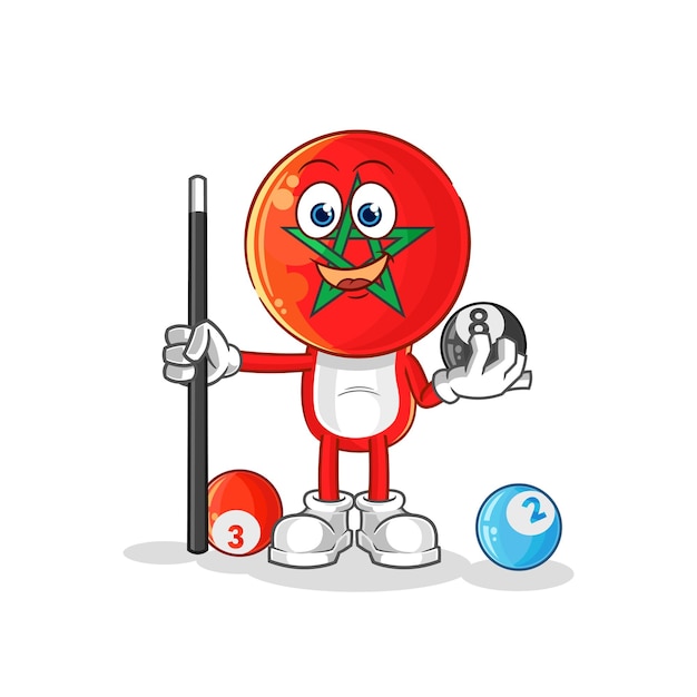 Vector morocco plays billiard character cartoon mascot vector