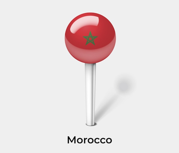 Morocco push pin for map vector illustration