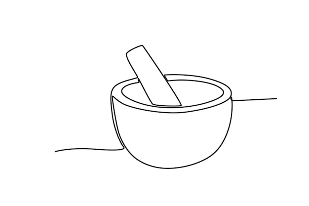 A mortar and pestle to dispel Lab equipment oneline drawing