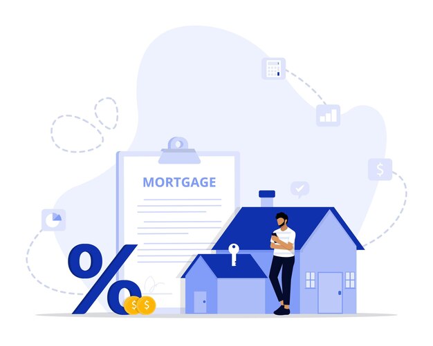 Vector mortgage concept illustration