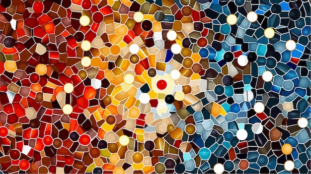 Mosaic of Abrupt Elements in Different Colors