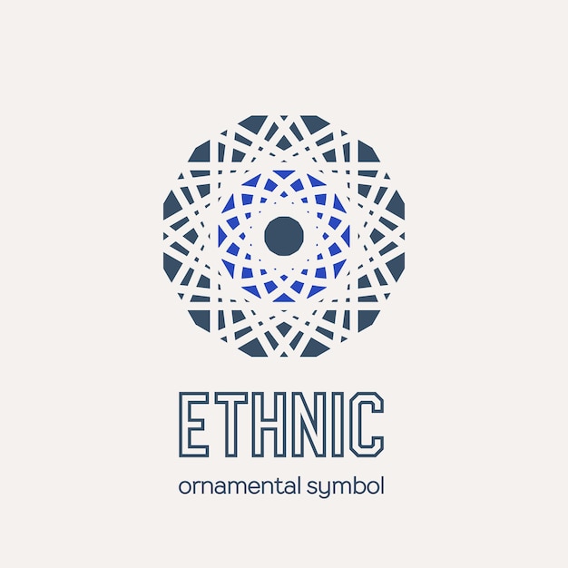 Vector mosaic arabic ornament vector circular emblem for ornamental design or logos