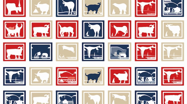 Vector mosaic money cattle relations icon and rectangle