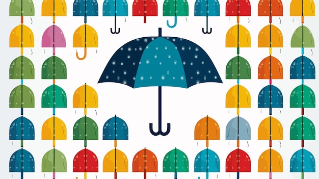 Vector mosaic rain protection umbrella icon and rectangle g