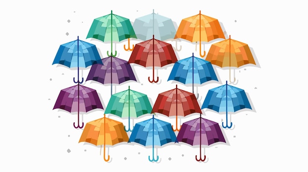 Mosaic Rain Protection Umbrella Icon and Rectangle G