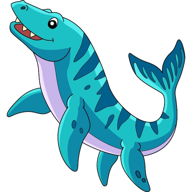 Mosasaurus Dinosaur Cartoon Colored Clipart