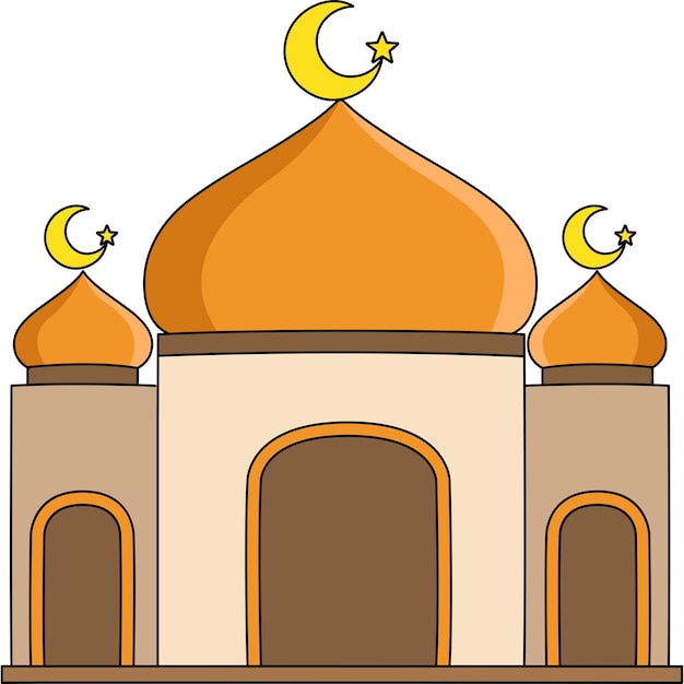 Vector mosque cartoon colored clipart illustration