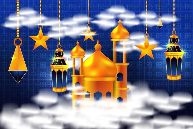 Mosque Cloud Theme Background