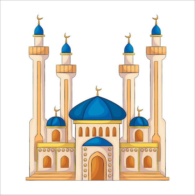 Mosque design on white background Premium Vector