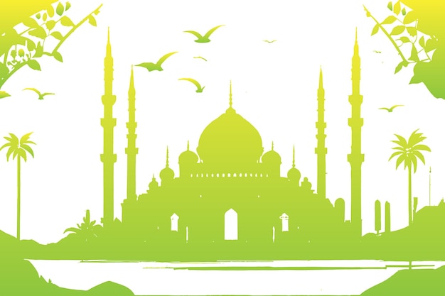 Mosque flat design is a minimalist approach to mosque architecture and emphasizing simplicity