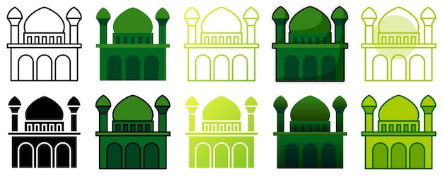 Mosque in flat style isolated