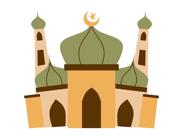 Mosque in flat style Vector illustration of mosque on white background