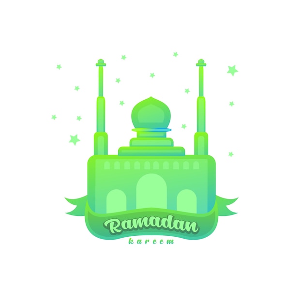 mosque gradient style logo design