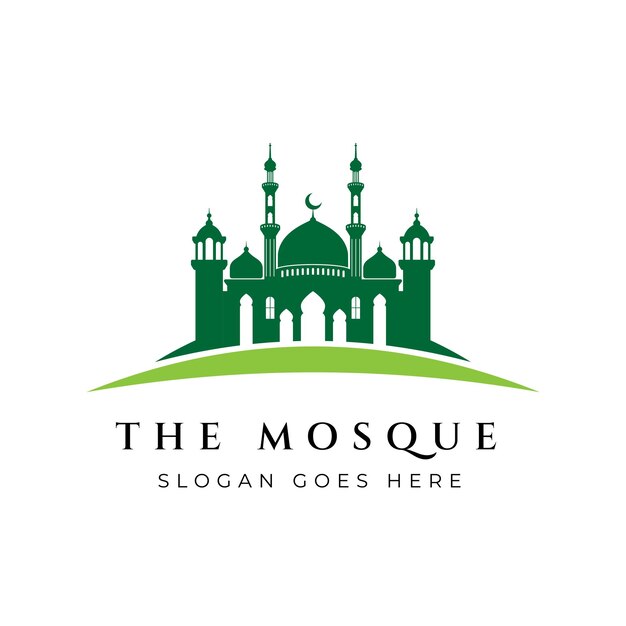 Mosque icon silhouette logo vector illustration design template