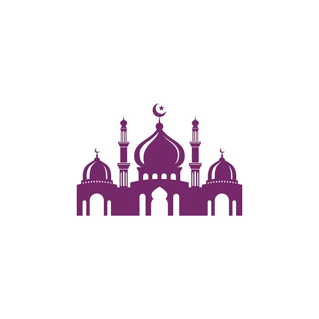 Mosque icon silhouette logo vector illustration design template