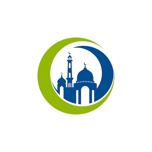 Mosque icon silhouette logo vector illustration design template