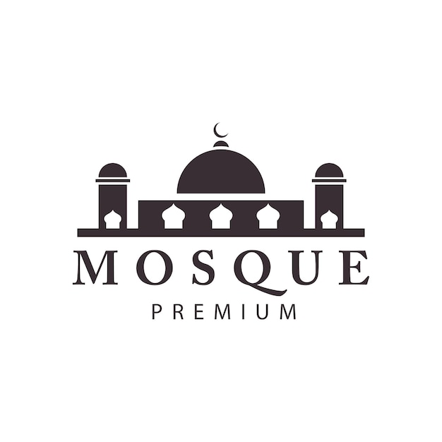 Mosque islam place of worship ramadan logo vector icon symbol illustration design