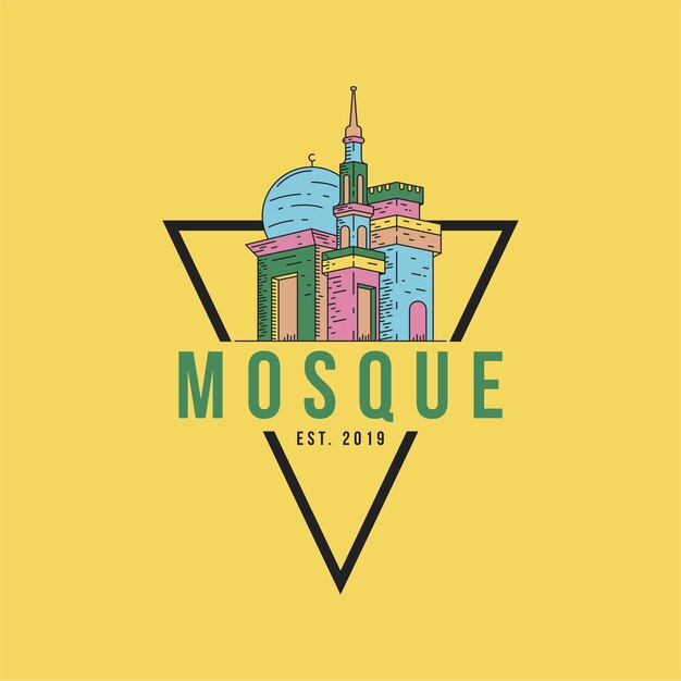 Mosque logo design concept template