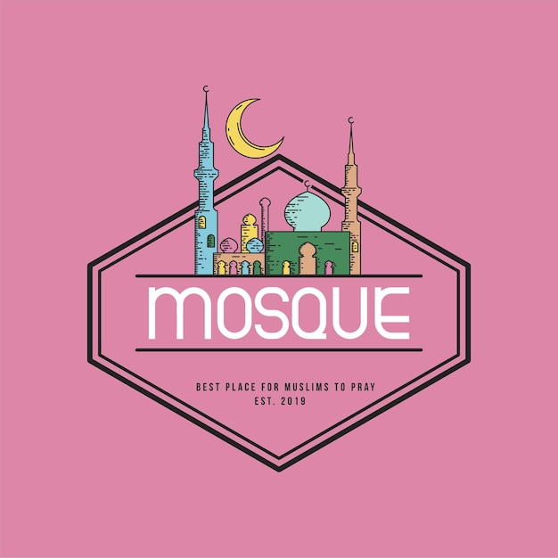 Mosque logo design concept template