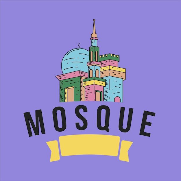 Mosque logo design concept template