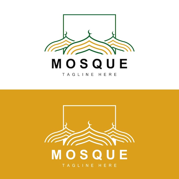 Mosque Logo Islamic Worship Design Eid Al Fitr Mosque Building Vector Icon Template Ramadan Eid Al Adha