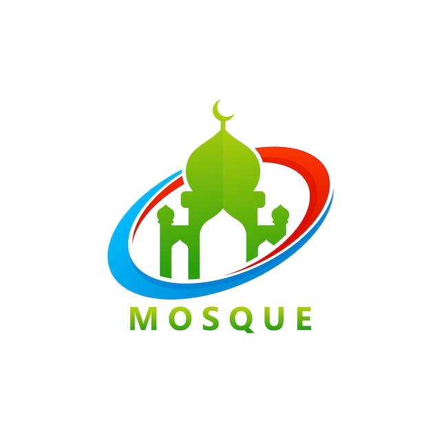 Mosque Logo Template Design Vector Emblem Design Concept Creative Symbol Icon