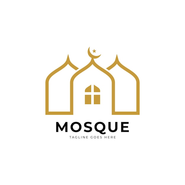 Mosque Logo Template Design Vector Emblem Design Concept Creative Symbol Icon