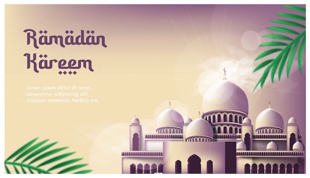 mosque Ramadan Kareem background banner 