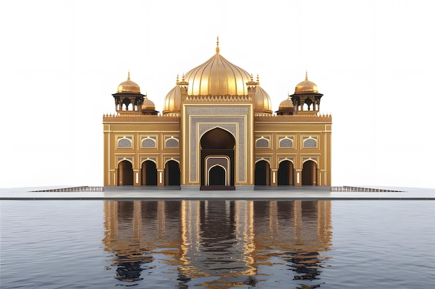 Mosque Religious Building 3D rendering on white background