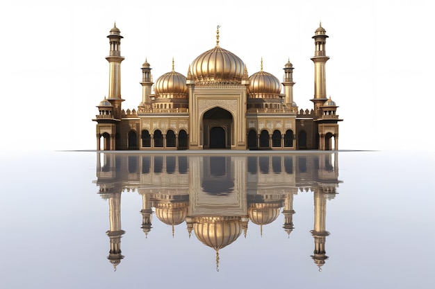 Mosque Religious Building 3D rendering on white background