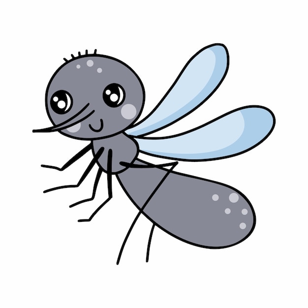 Mosquito Vector doodle illustration for kids Insects Hand drawn sticker