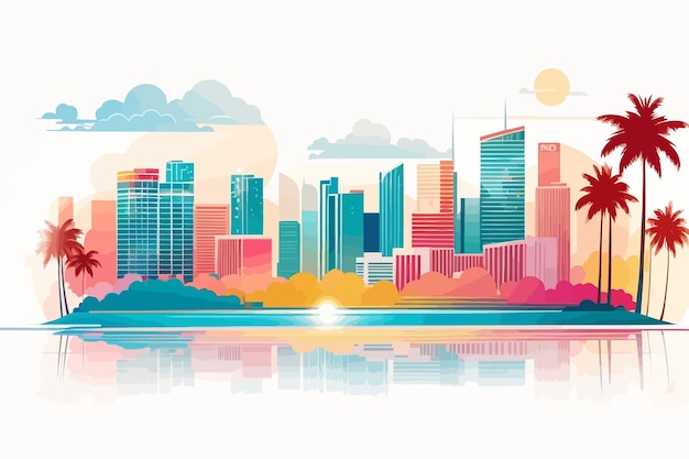 the most beatiful Miami illustration background