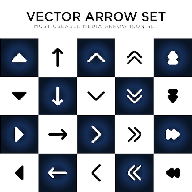 Most useful vector arrows set with gradiant